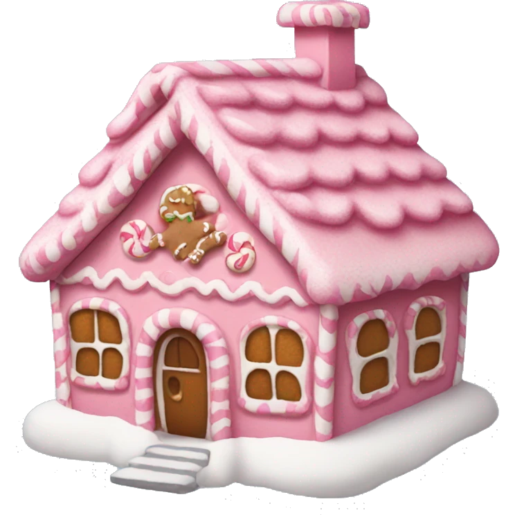 Pink gingerbread house emoji