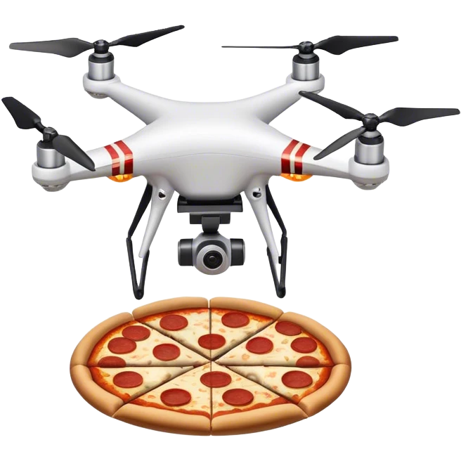 drone with pizza emoji