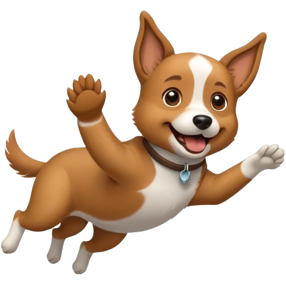 Dog flying to a building  emoji