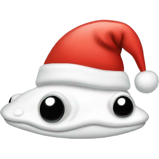 White tadpole Santa hat  emoji
