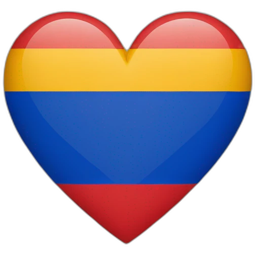 heart with the flag of Armenia and Central Africa inside emoji
