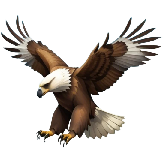 Collage of wild animals: a majestic bear in a lush green forest, a soaring eagle in the sky. A vibrant and detailed nature scene, capturing the beauty of wildlife. Transparent background. emoji