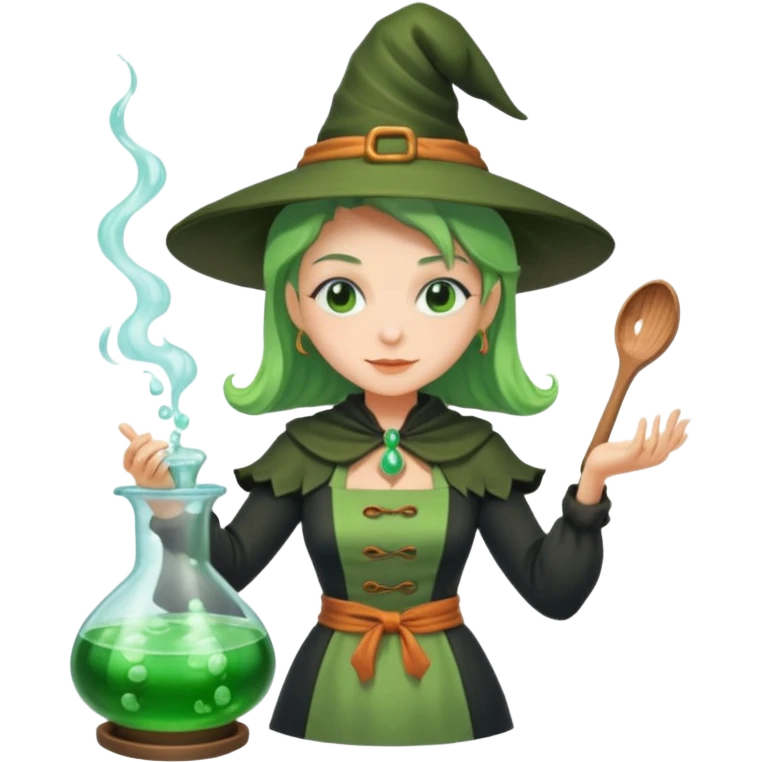 green witch cooking potion emoji