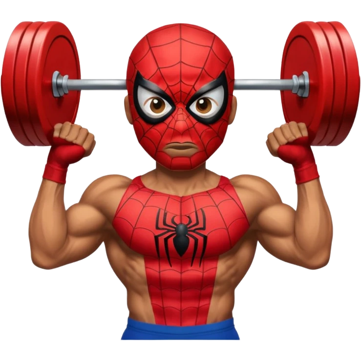 emoji de spiderman haciendo pesas emoji