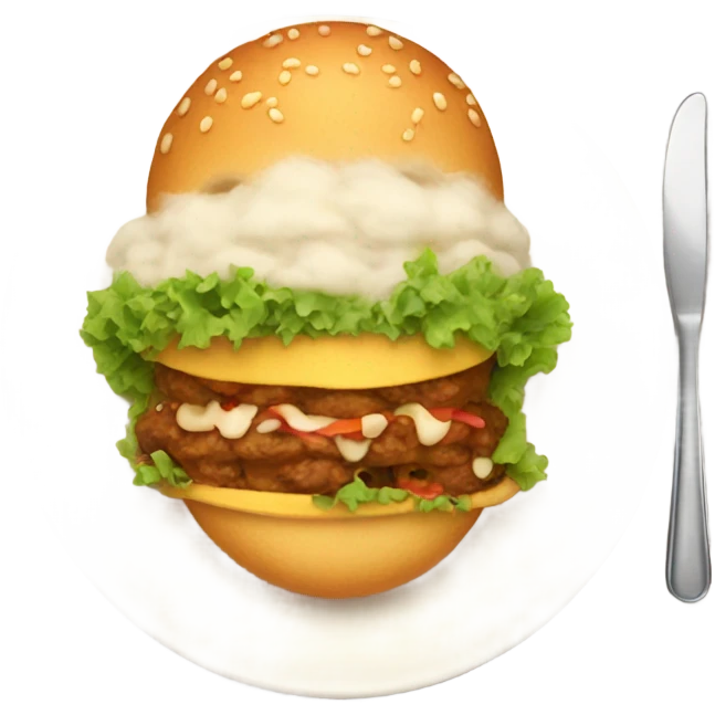 american food on big plate  emoji