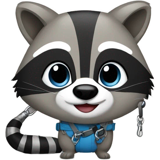 Raccoon on a leash emoji
