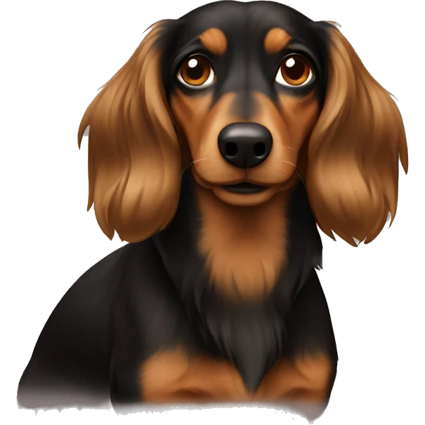 Long haired chaweenie mix brown and black emoji