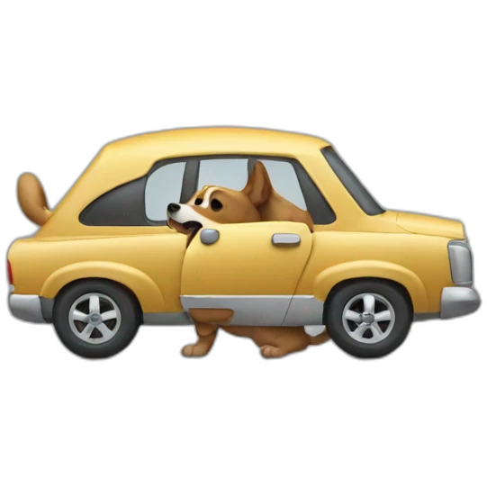 Dog car raiding emoji