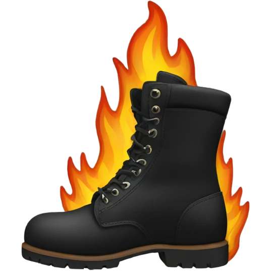 black boots on fire emoji