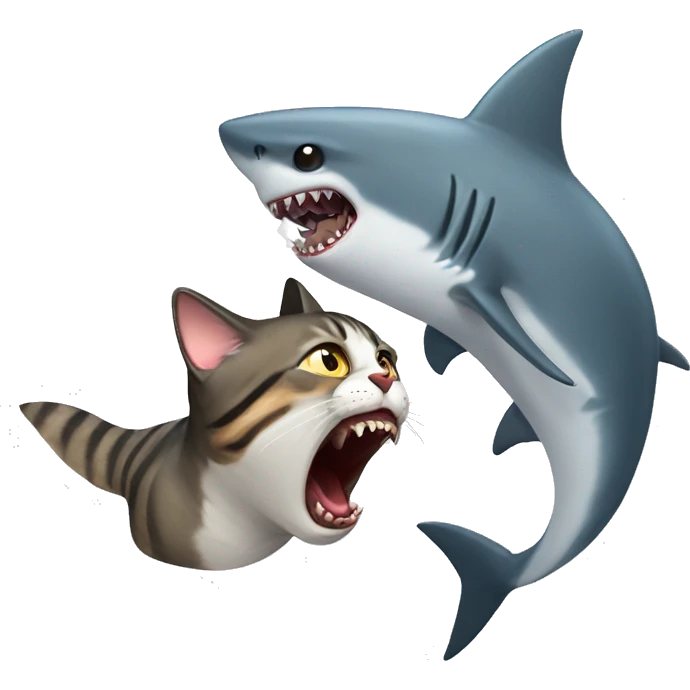 shark fighting cat emoji