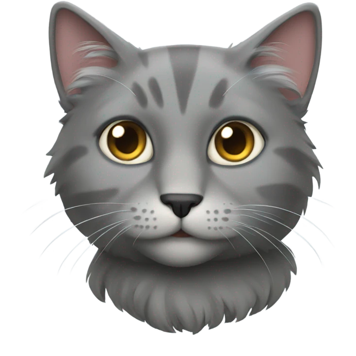 A grey fur coloured cat emoji