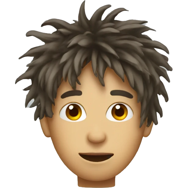 face of person with messy hair covering head emoji