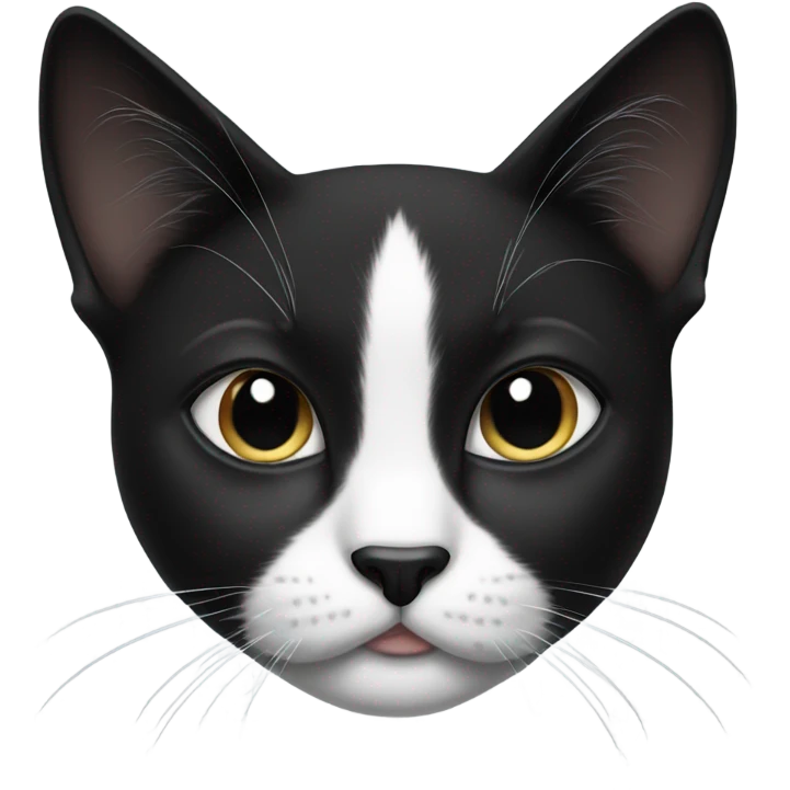 Tuxedo black and white cat white mustache  emoji