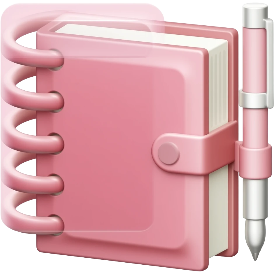 pink modern journal and pen emoji