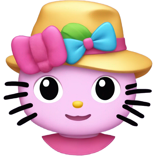 Hello kitty with a hat emoji
