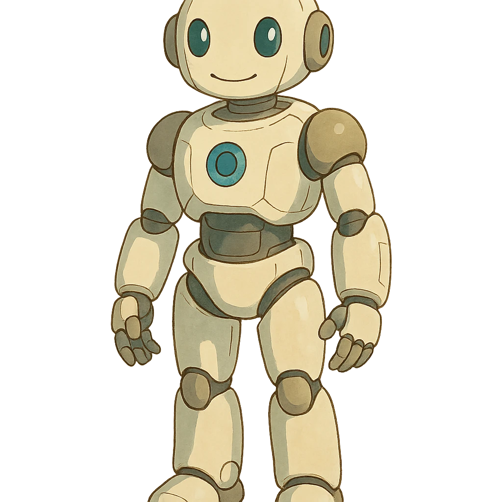 a humanoid assistant robot, friendly and futuristic emoji
