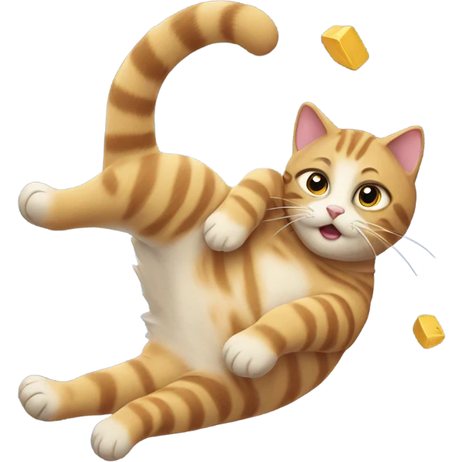 A cat slipping and falling over emoji