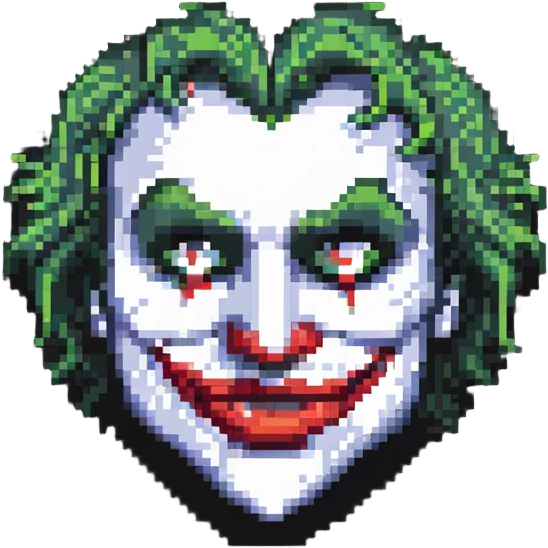 heart with joker face features emoji