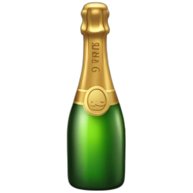champagne bottle with popping corck emoji