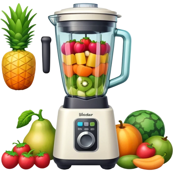 blender filled with fruit and vegetables  emoji