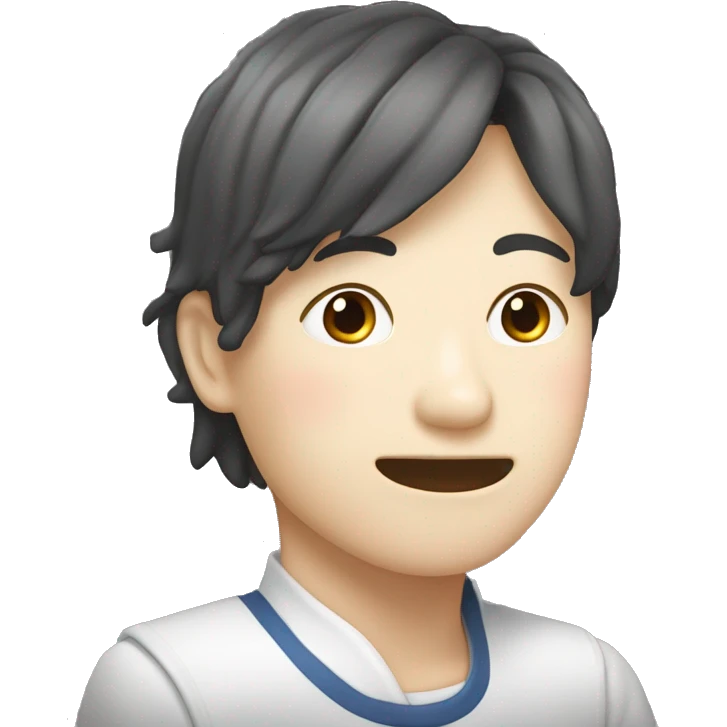 고구마를 손에 쥐고 있는 검은 머리에 피부가 하얀 여성 emoji