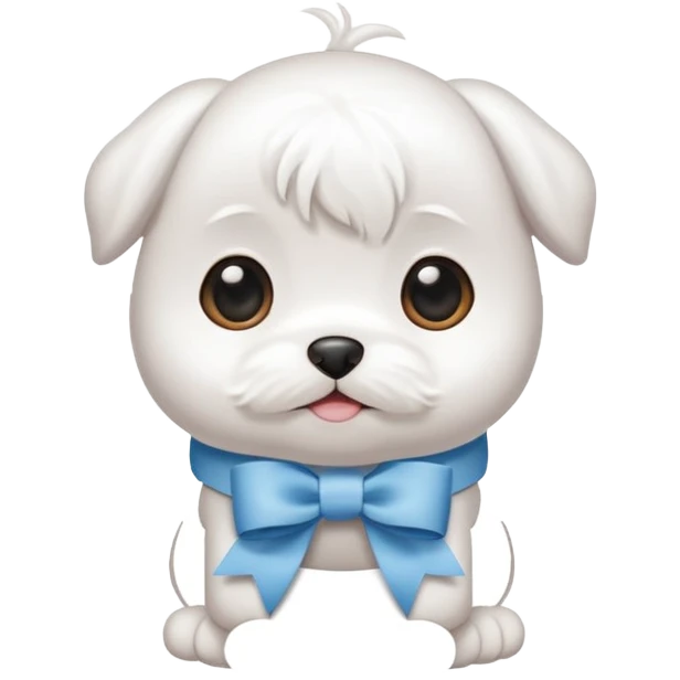 white baby maltese ribbon emoji