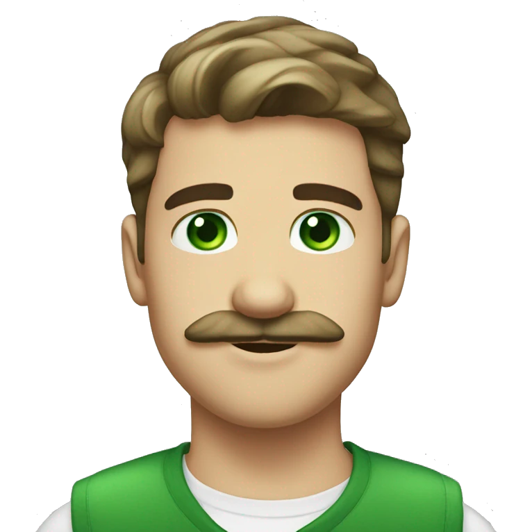 Pretty boy moustache green eyes emoji