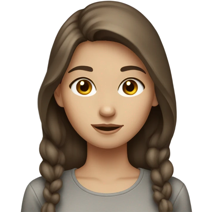 brown haired girl with grey cat emoji