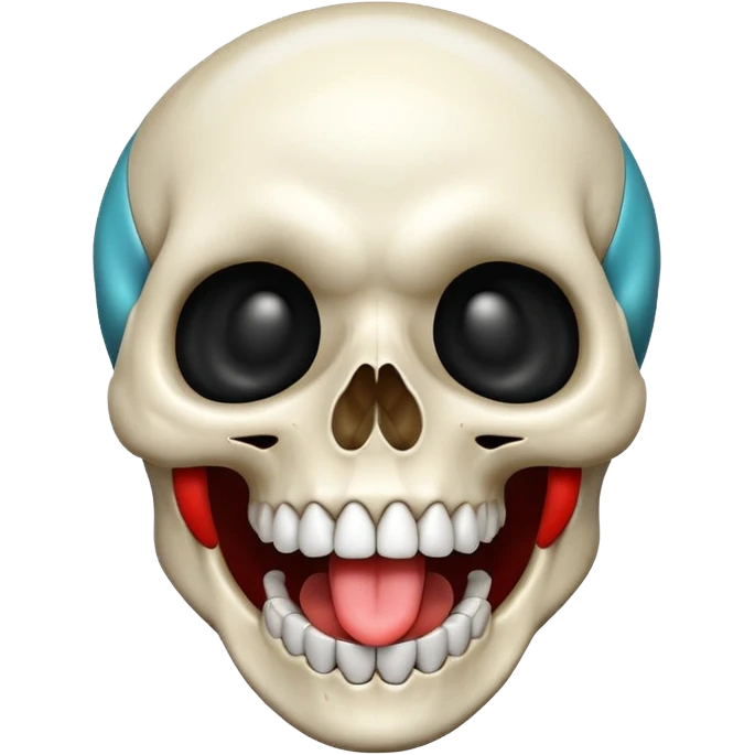 Skull laughing tongues out emoji