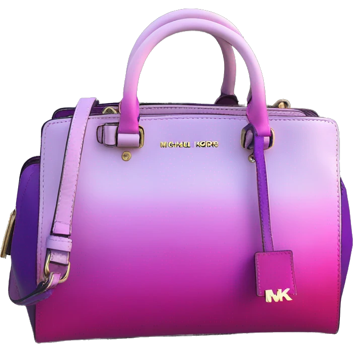 Realistic bright magenta to purple ombre Michael kors satchel purse. emoji