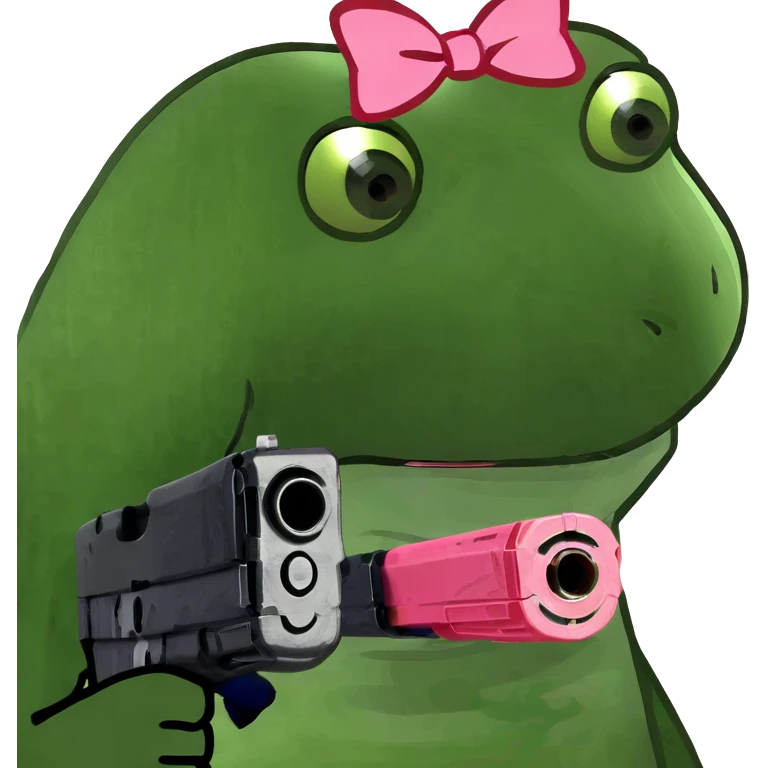 Pink gun with bow  emoji