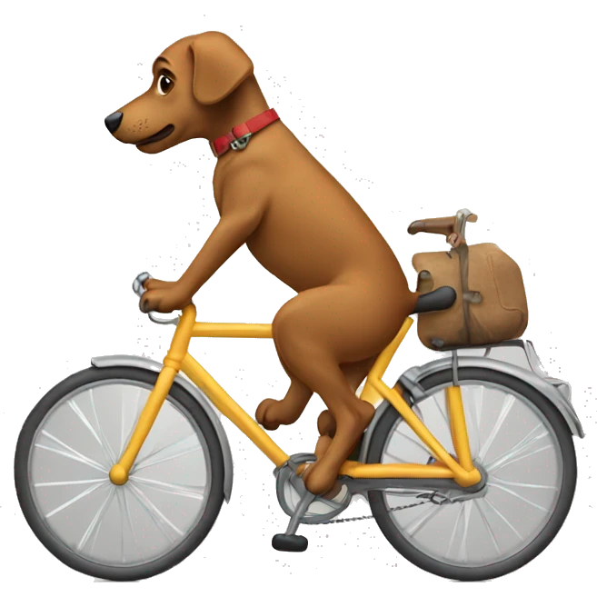 Dog writing bike emoji