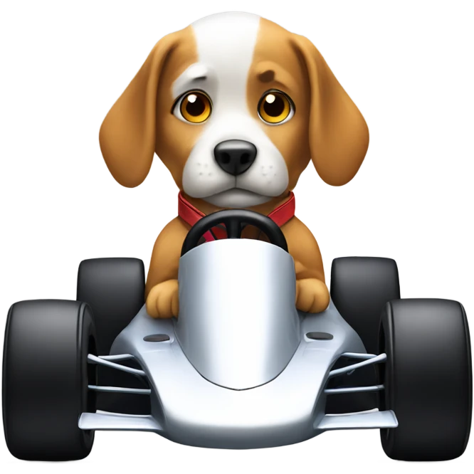 Dog in formula car emoji