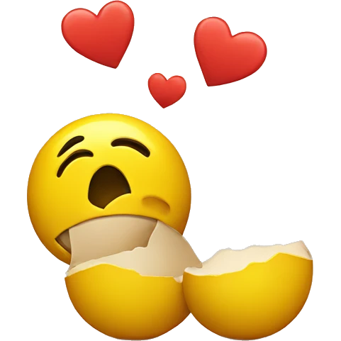 yellow ball in love emoji