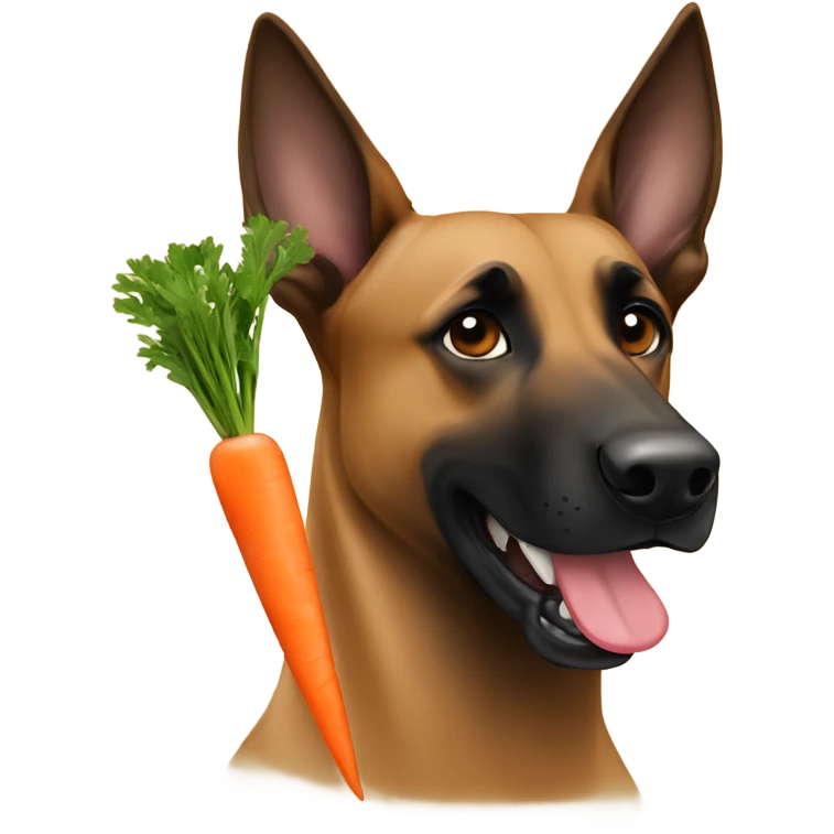 Belgian Malinois eating carrot emoji