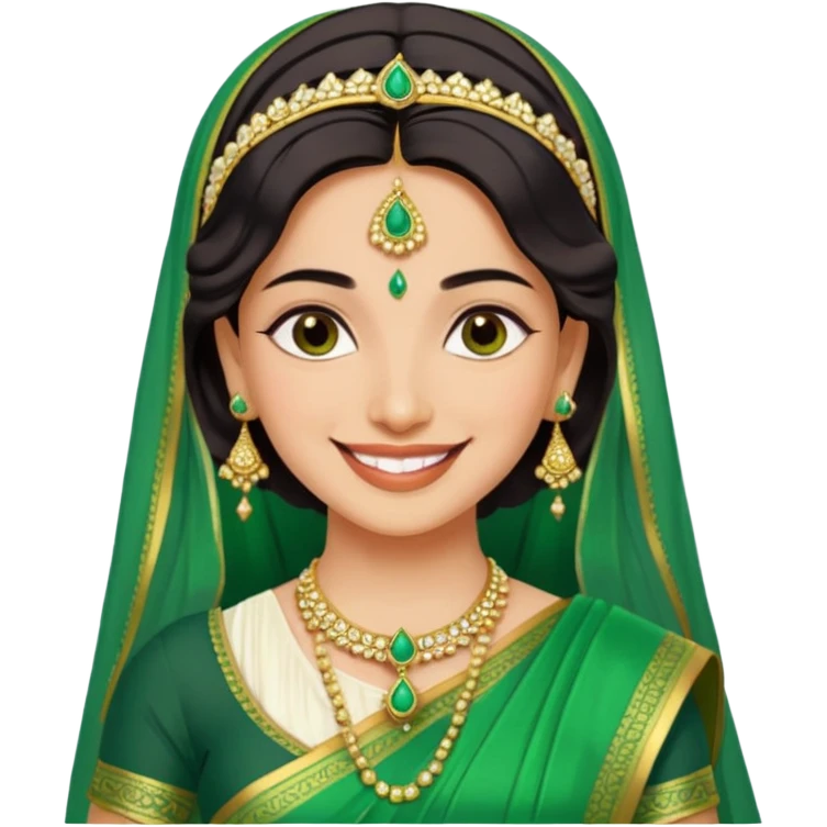 bride in green saree emoji