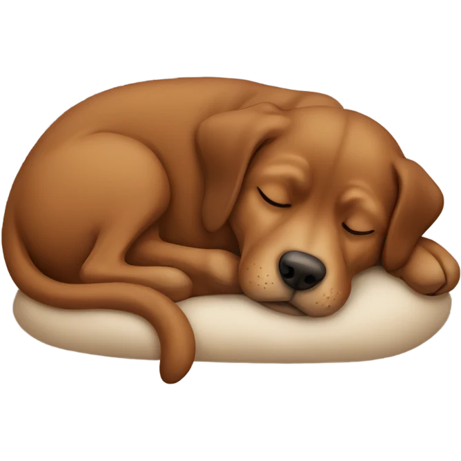 Brown dog sleeping curled up emoji