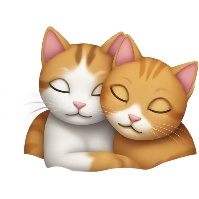 2 cats sharing a bed cuddling  emoji