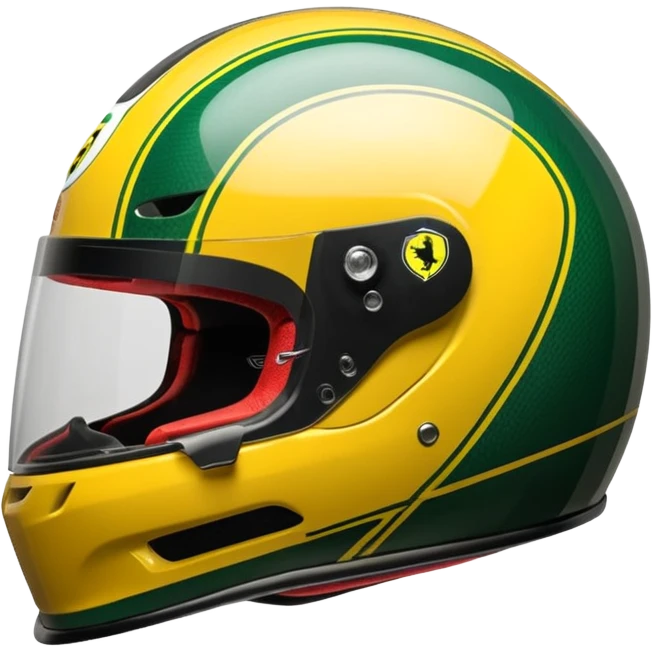 green and yellow ferrari f1 bell hp777 helmet emoji