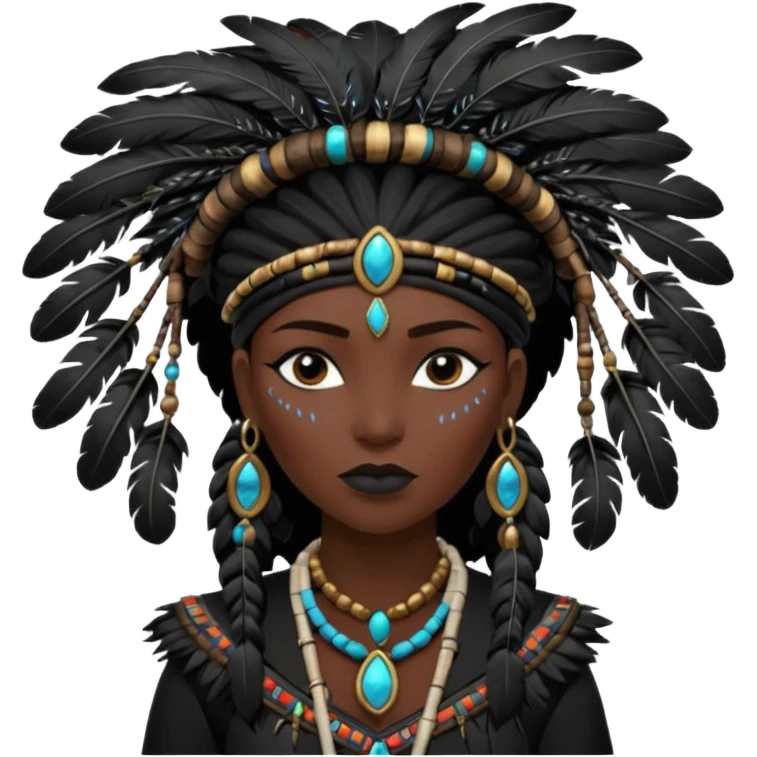 shaman woman black clothes black accesories  emoji