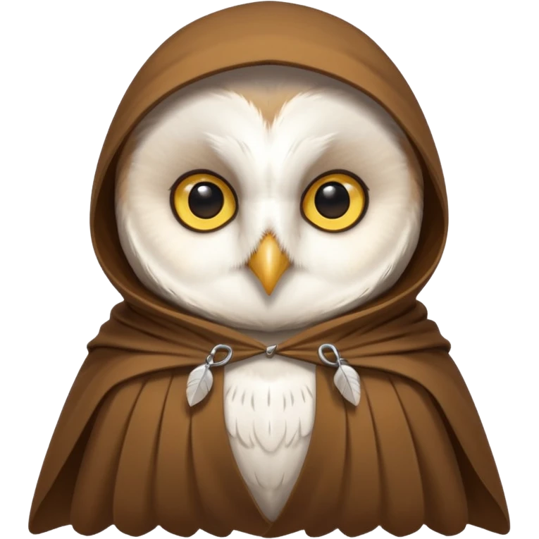 white barn owl in brown cloak emoji