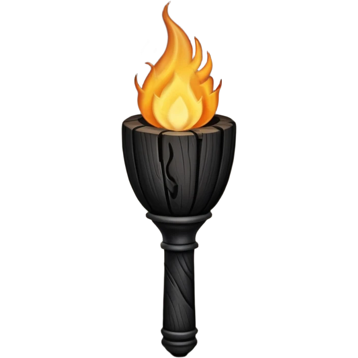 black wooden torch emoji