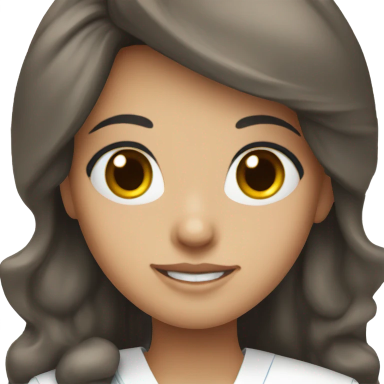 Blue eyed brunette nurse  emoji