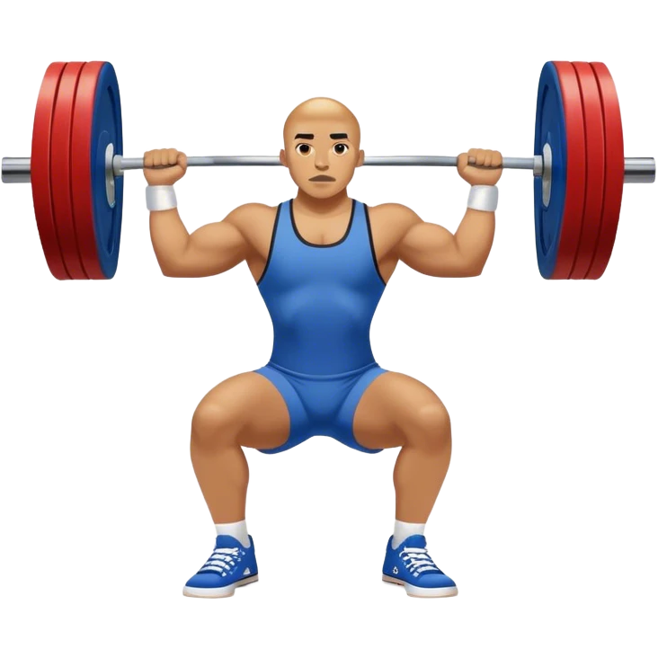 powerlifter with converse-shoes clean and jerk exercise emoji