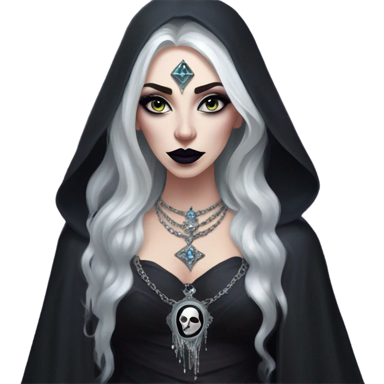 Goth witch, pale white skin emoji