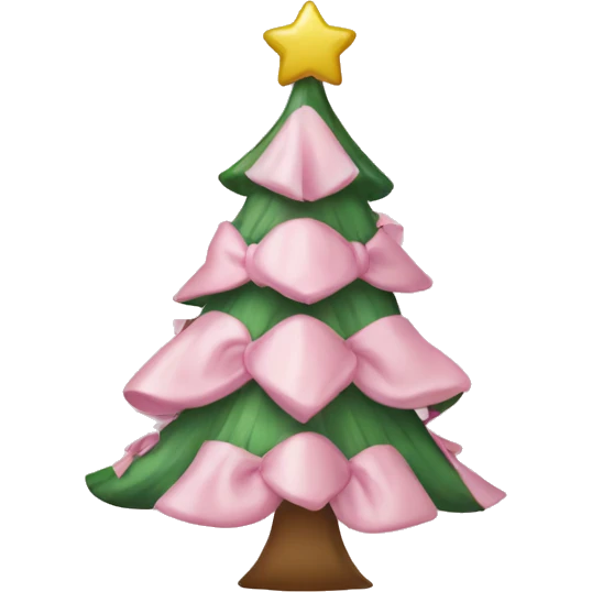 christmas tree with pale pink bows  emoji