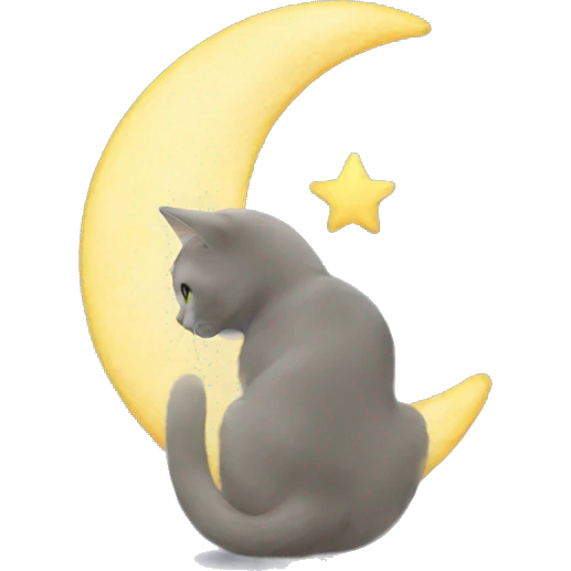 Un chat dur la lune emoji