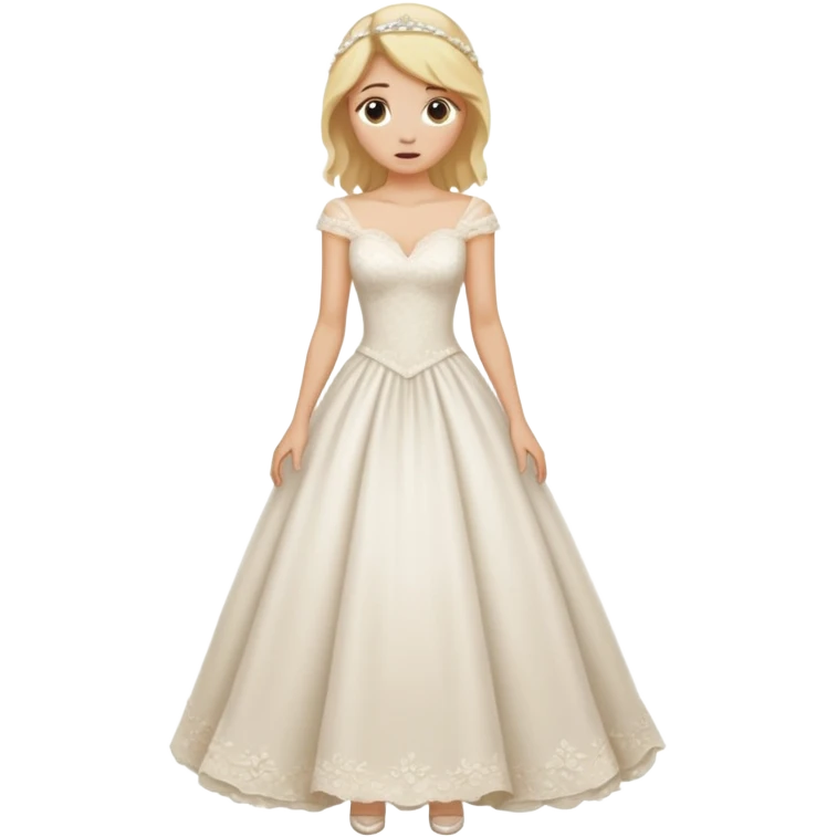 woman teared wedding dress standing on foot emoji