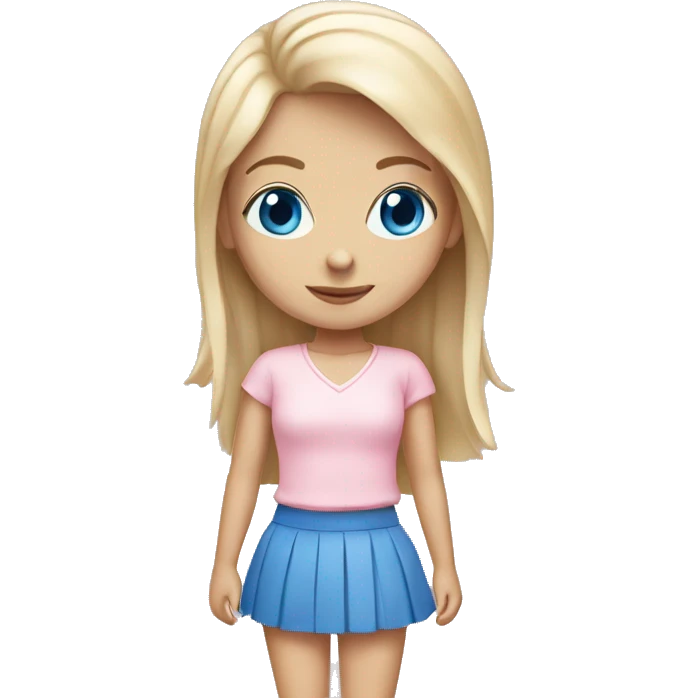 Blue-eyed girl in light pink mini skirt emoji