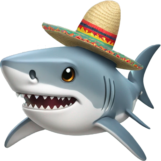 Shark with a sombrero hat emoji